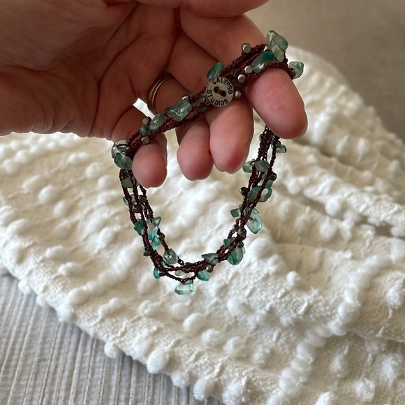 Boho Layering Jewelry Piece Necklace Bracelet Turquoise Stones Calypso Studios - Picture 5 of 6